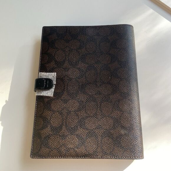 Coach Notebook In Signature Canvas Gold/Walnut/Black Diary Lined Spiral CZ198 - Picture 3 of 12